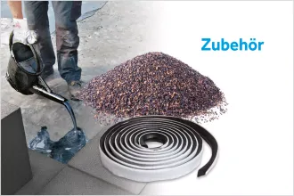 Verschiedene Zubehör-Produkte für die Verwendung von Bitumenbahnen von BMI.